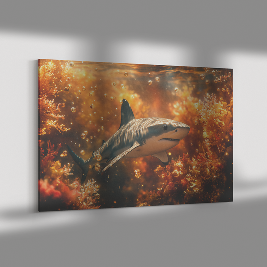 Baby_Shark_Swimming_Through_Glowing_Trop_H_Rectangle_Dramatic_Shadow_Mockup.png