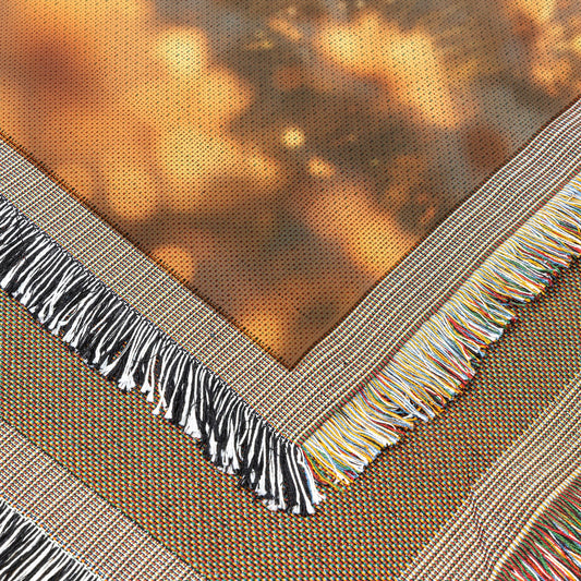 Delicate Little Angel Surrounded Golden Daisies Spiritual Purity and Divine Love Christian Woven Throw Blanket - Awakening Righteousness