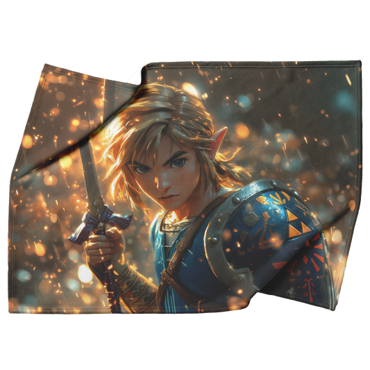 Heroic_Warrior_in_Battle_Pose_With_Glowi_H_Blanket_Top_Bottom_Folds_Mockup.png