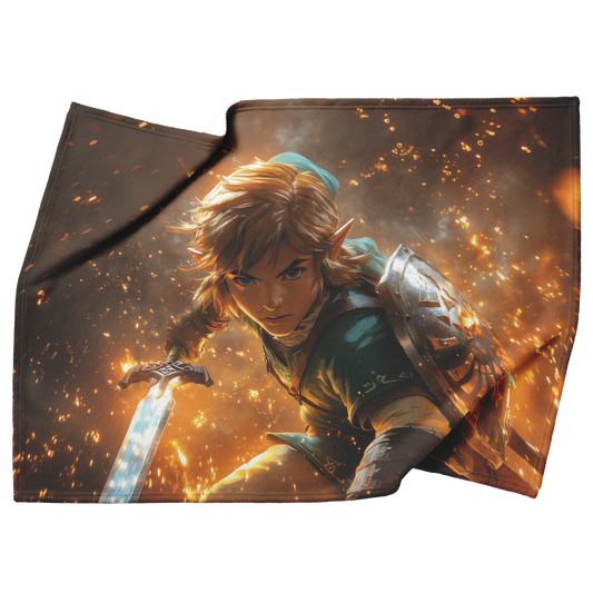 Heroic_Warrior_in_Battle_Pose_With_Glowi_H_Blanket_Top_Bottom_Folds_Mockup.png