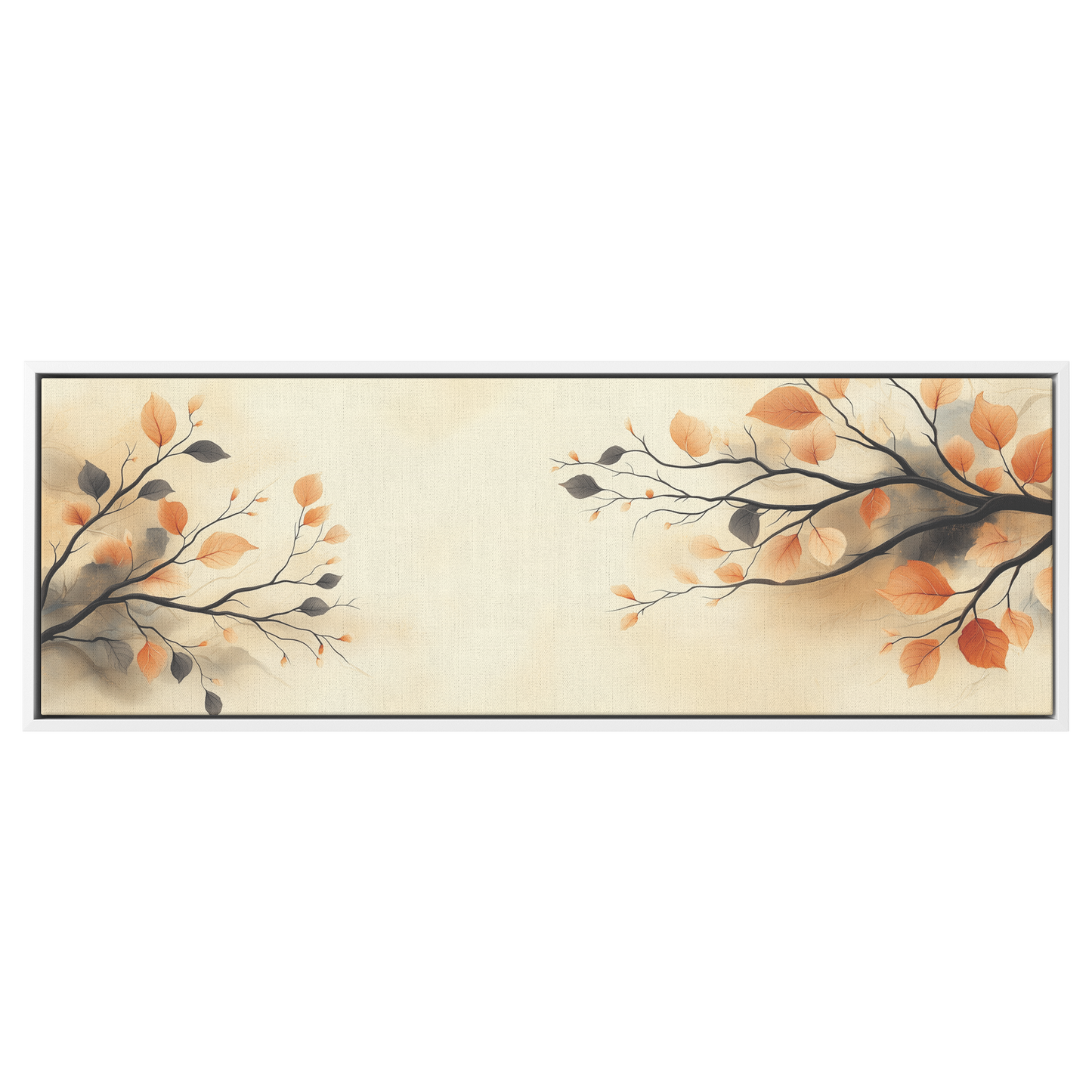 Minimalist Artwork Simple Vine Patterns Neutral Tones Soft Shading Cream Background Ultra High Definition Panoramic Framed Canvas Wall Art - Awakening Righteousness