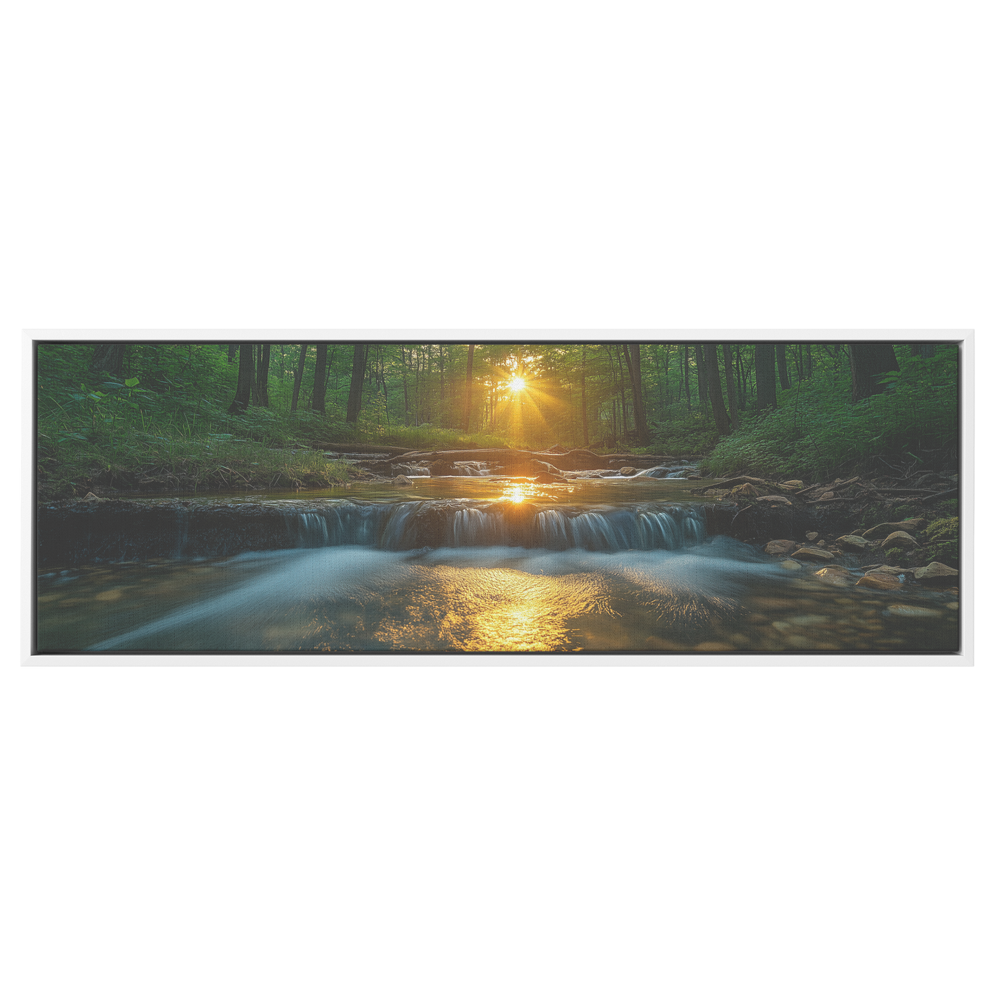 Serene_Forest_Stream_Flowing_Through_Den_White_Framed_Canvas_H_Panoramic_Main_Mockup.png