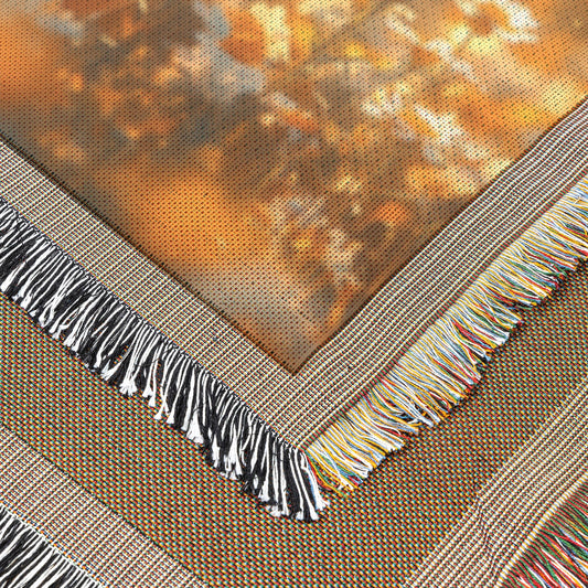 Serene Young Girl in Prayer Surrounded Daisies Christian Woven Throw Blanket Inspiring Peace Faith Divine Serenity and Tranquil Atmosphere for Your Home Décor - Awakening Righteousness
