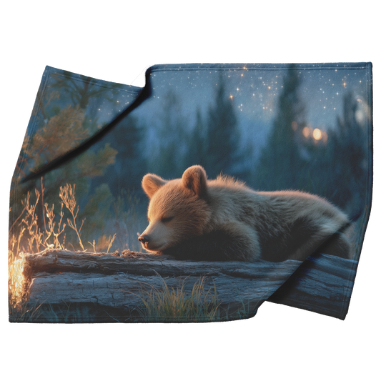 Sleepy_Bear_Cub_Napping_On_Glowing_Log_U_H_Blanket_Top_Bottom_Folds_Mockup.png