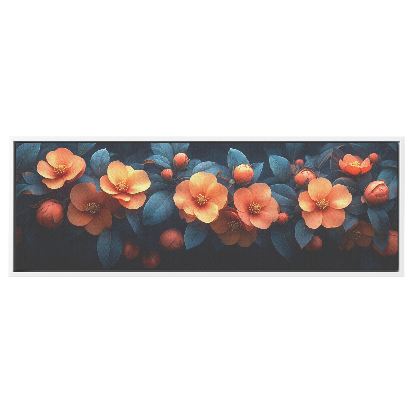 Stylized_Flowers_Interlocked_Triangles_C_White_Framed_Canvas_H_Panoramic_Main_Mockup.png