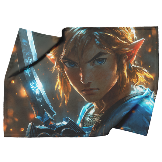 Vibrant_Design_of_Link_With_Master_Sword_H_Blanket_Top_Bottom_Folds_Mockup.png