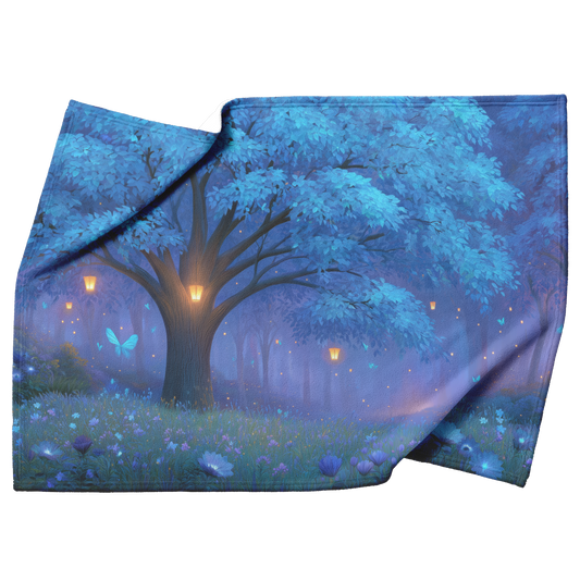 Whimsical_Tree_Of_Life_With_Blue_Glowing_H_Blanket_Top_Bottom_Folds_Mockup.png