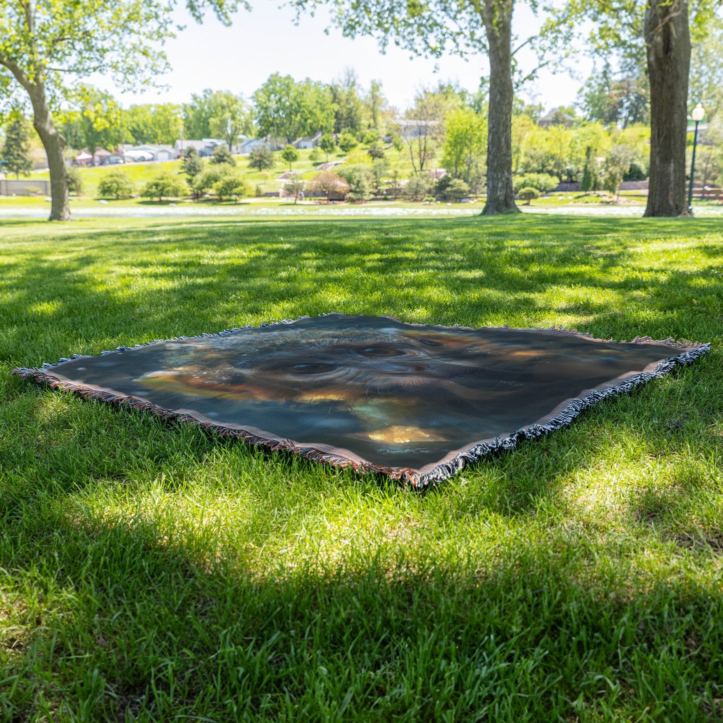 Baby Monkey in Lush Forest Scene Throw Blanket Cozy Woven Kids Comfort Blanket with Tranquility Holy Faith Inspired Prayer Healing Blanket for Children - Awakening Righteousness