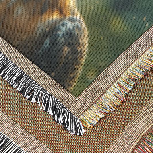 Majestic Eagle in the Forest Dawn Rain Scene Woven Throw Blanket Featuring Powerful Wildlife and Natural Beauty for Home and Office Décor - Awakening Righteousness