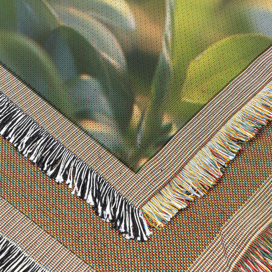 Vibrant Parrot in Tropical Paradise Throw Blanket Cozy Woven Kids Comfort Blanket with Exotic Beauty Nature-Inspired Prayer Healing Blanket for Children - Awakening Righteousness