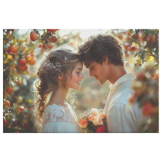 Timeless Romance Adam and Eve Under Apple Trees Captivating Christian Canvas Wall Art Decor
