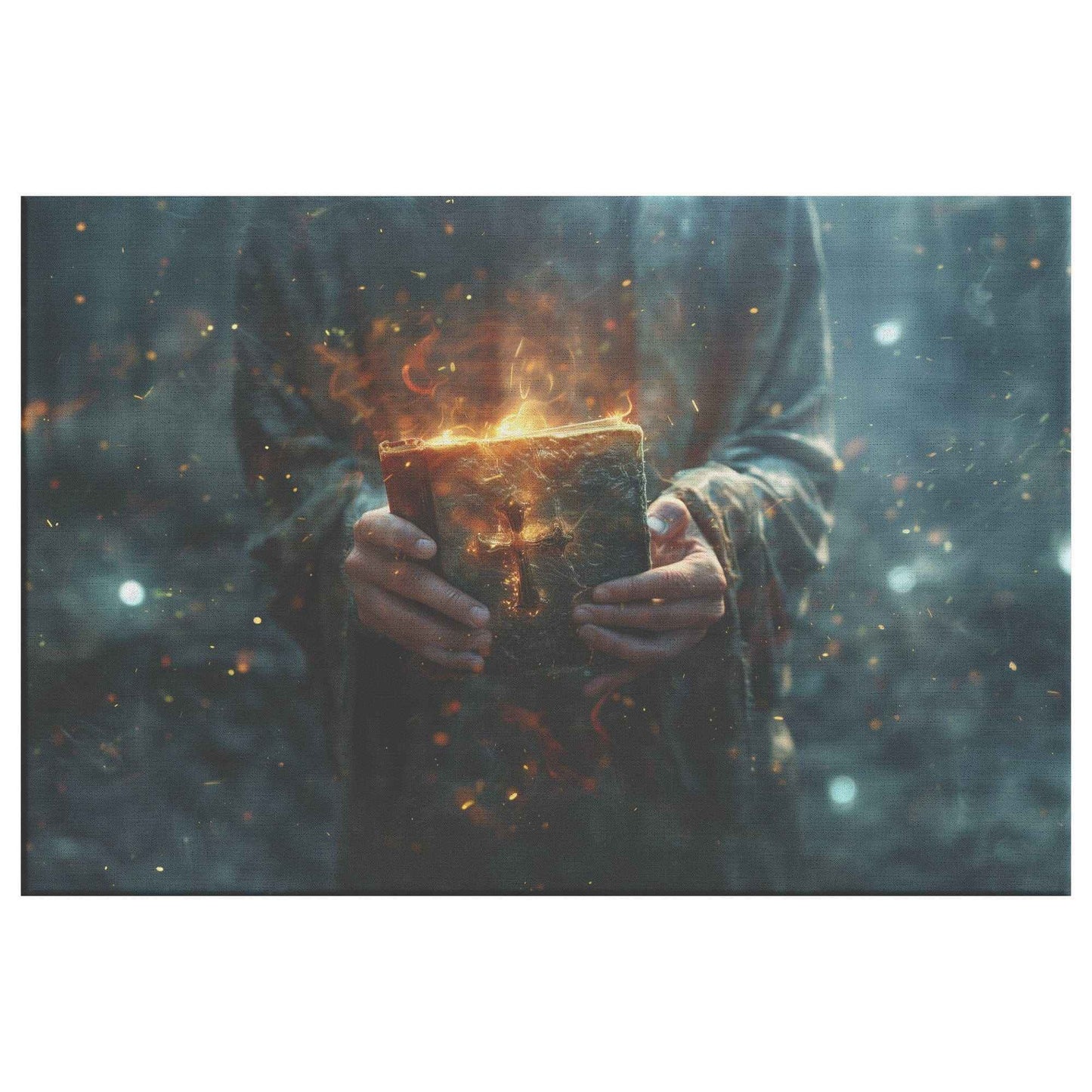 True Christian Grasping Bible on Fire With Truth & Faith Walking The Narrow Path