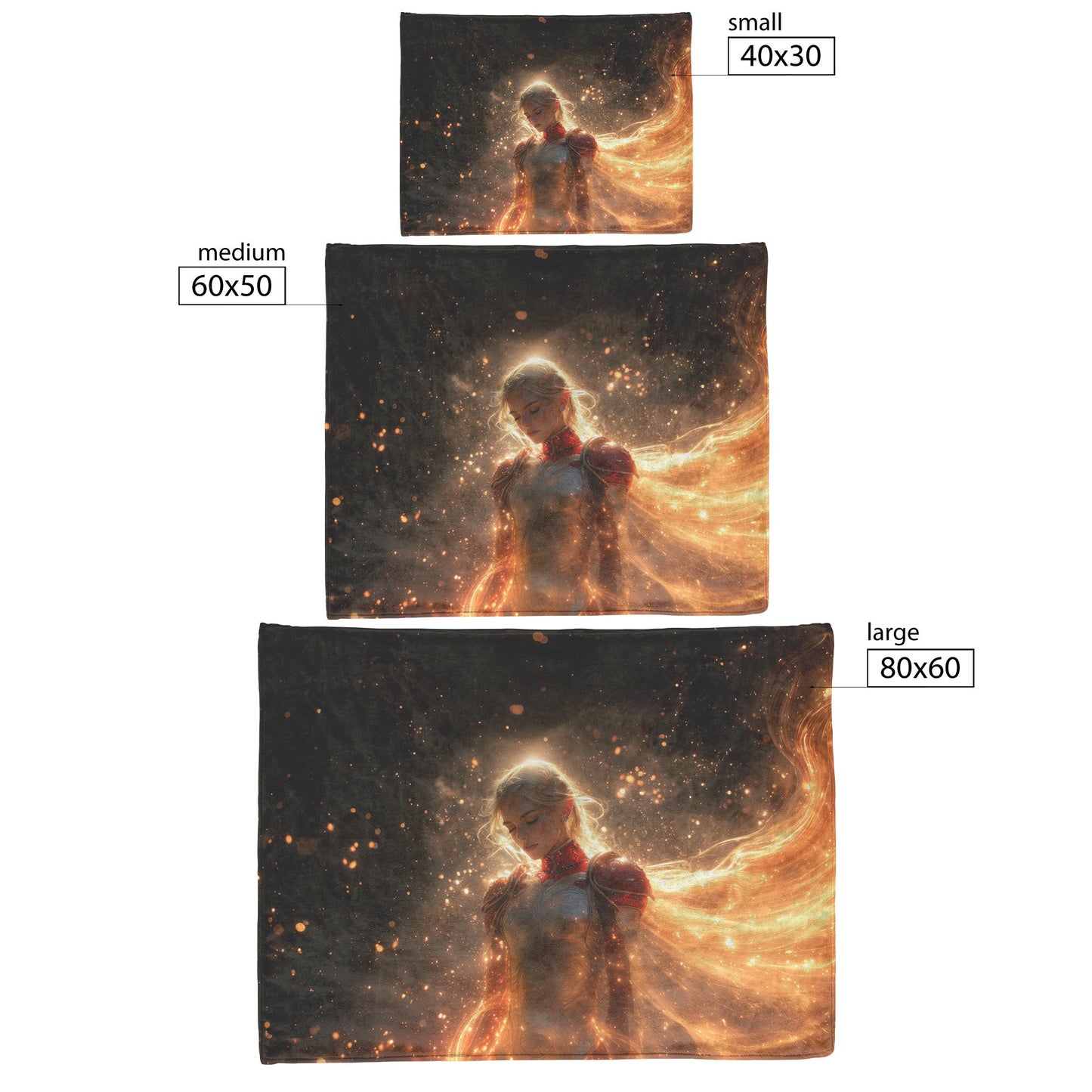 Blood Elf Paladin Fleece Sherpa Blanket Crimson Silver Armor Radiant Warhammer Cosmic Mist Golden Highlights Bold Inspiring WoW Design - Awakening Righteousness