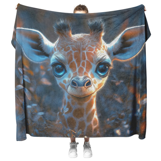 Giraffe Sherpa Fleece Blanket for Animal Lovers Cozy Wildlife Blanket with Free Shipping USA Canada
