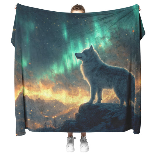 Wolf Husky Sherpa Fleece Blanket Collection for Animal Lovers Cozy Handmade Blankets Free Shipping USA Canada