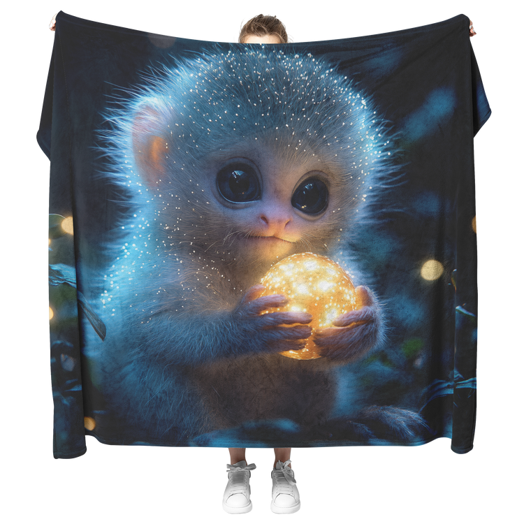 🐒 Marmoset Monkey Sherpa Fleece Blanket Collection | Awakening Aesthetics