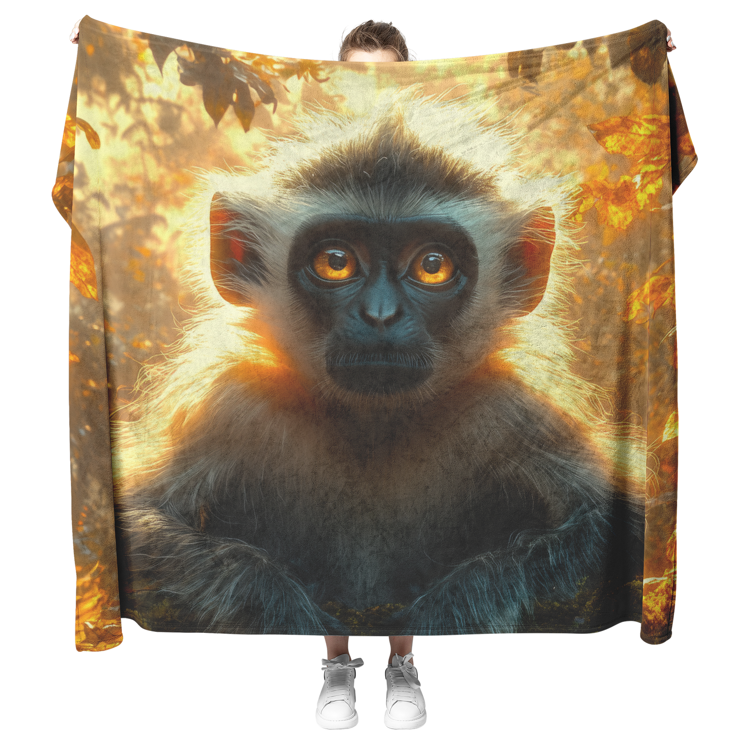 🐒 Colobus Monkey Sherpa Fleece Blanket Collection | Awakening Aesthetics