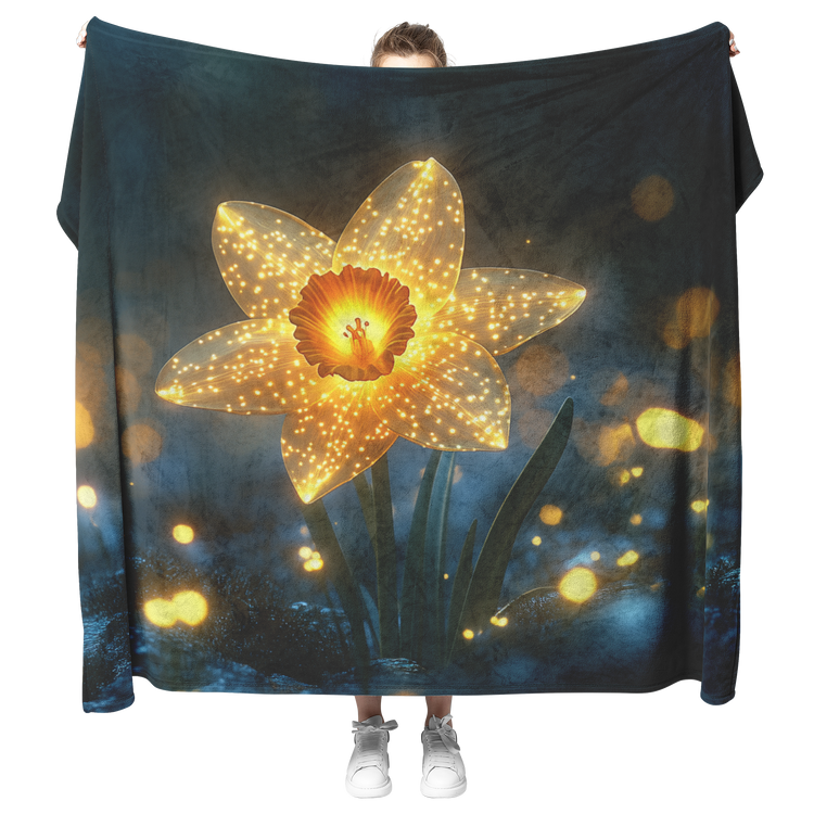 🌼 Daffodil Sherpa Fleece Blanket Collection | Awakening Aesthetics