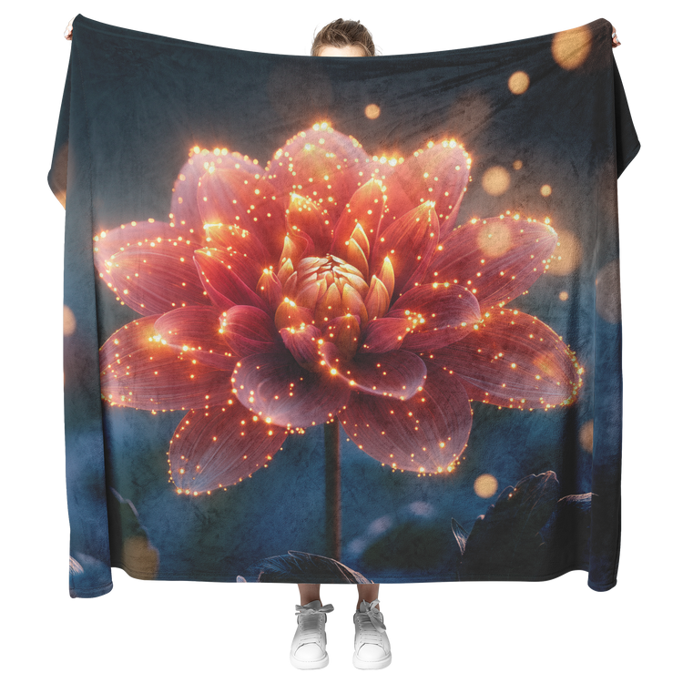 🌸 Dahlia Sherpa Fleece Blanket Collection | Awakening Aesthetics