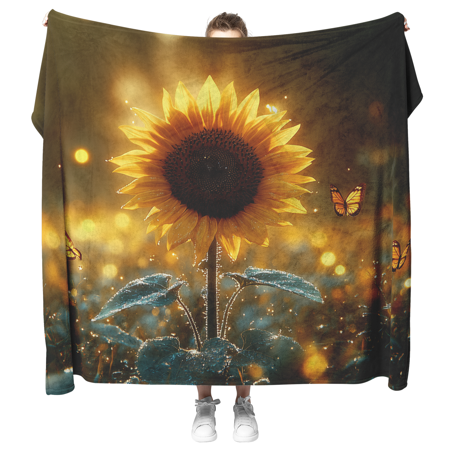 🌻 Sunflower Sherpa Fleece Blanket Collection | Awakening Aesthetics