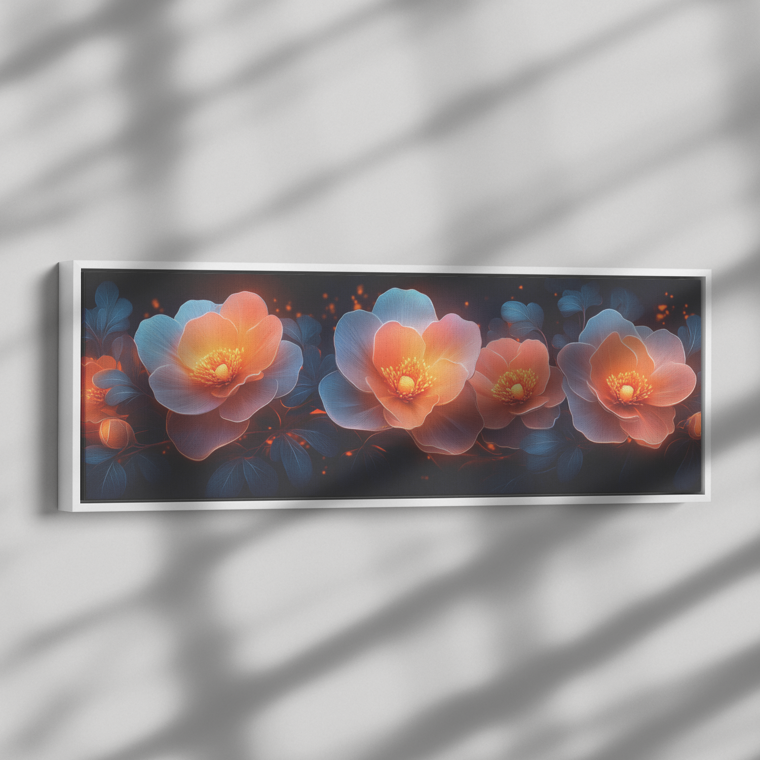 🌸 Flowers Panoramic Nature Framed Canvas Art – Awakening Aesthetics