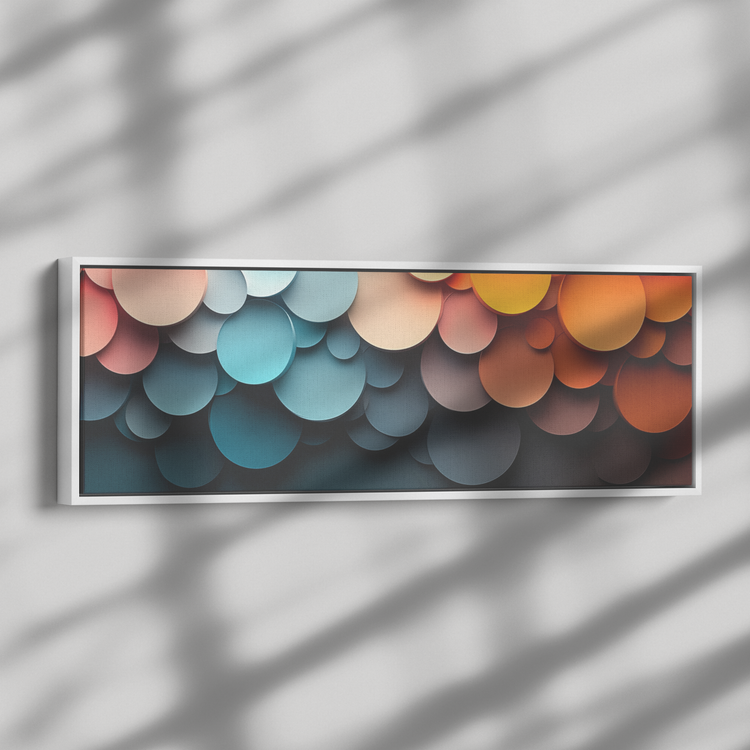 🔷 Geometric Design Framed Panoramic Canvas Art – Awakening Aesthetics