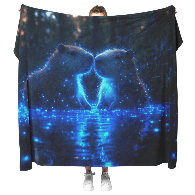 🐾 Capybara Sherpa Fleece Blanket Collection | Awakening Aesthetics