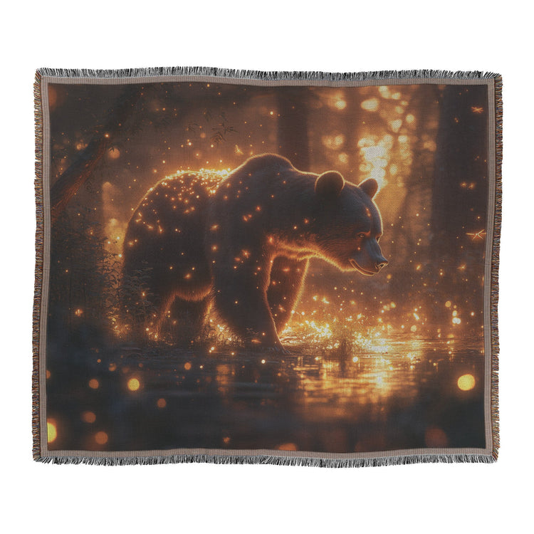 🐻 Black Bear Woven Throw Blanket Collection | Awakening Aesthetics