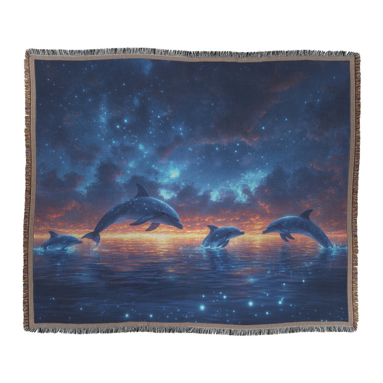 🐬 Dolphin Woven Throw Blanket Collection | Awakening Aesthetics