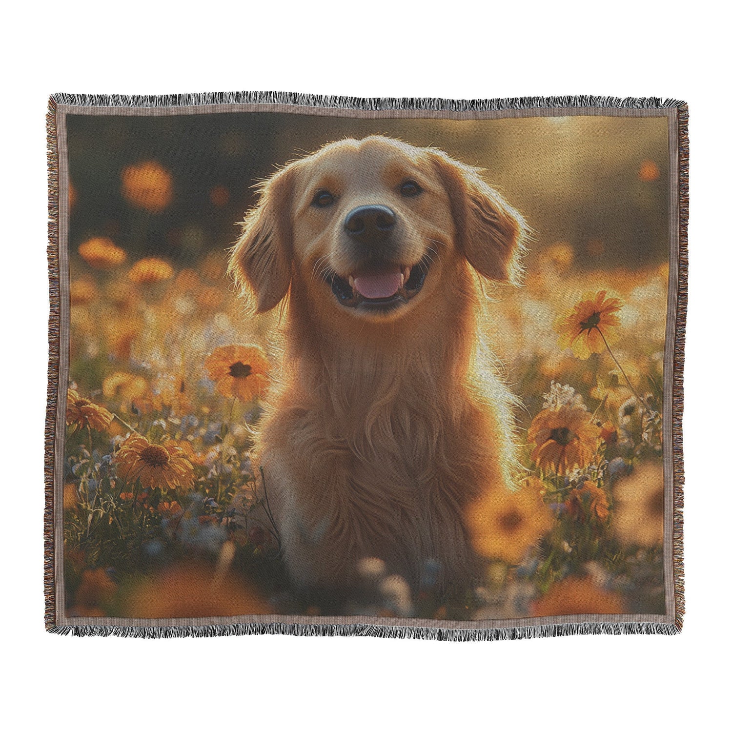 🐾 Golden Retriever Dog Woven Throw Blanket Collection | Awakening Aesthetics
