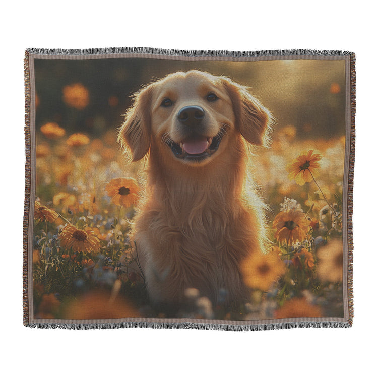 🐾 Golden Retriever Dog Woven Throw Blanket Collection | Awakening Aesthetics