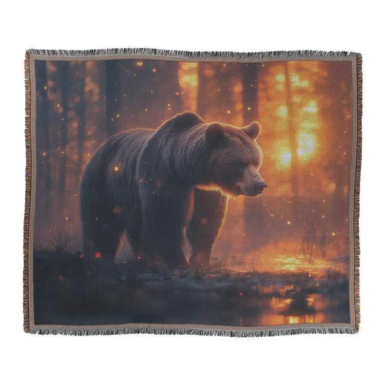 🐻 Grizzly Bear Woven Throw Blanket Collection | Awakening Aesthetics