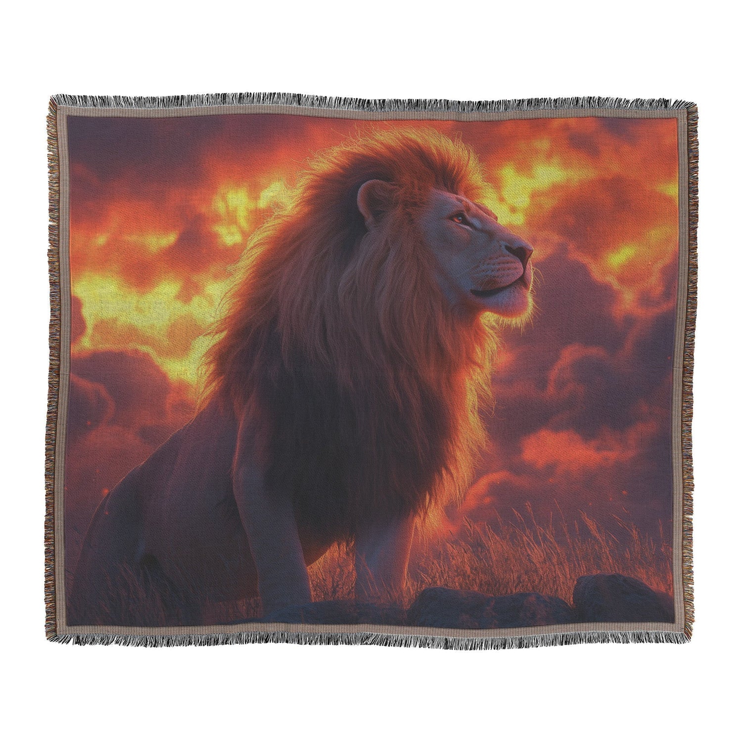 🦁 Lion Woven Throw Blanket Collection | Awakening Aesthetics