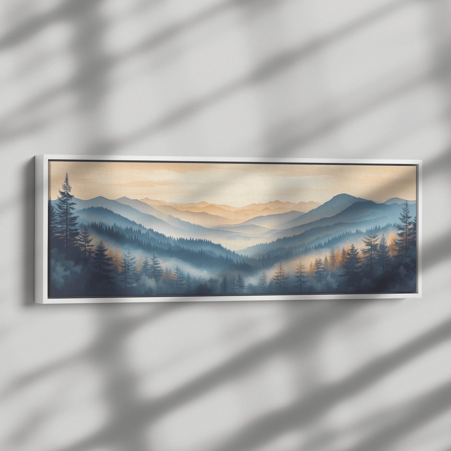 🌿 Minimalist Panoramic Nature Framed Canvas Art – Awakening Aesthetics