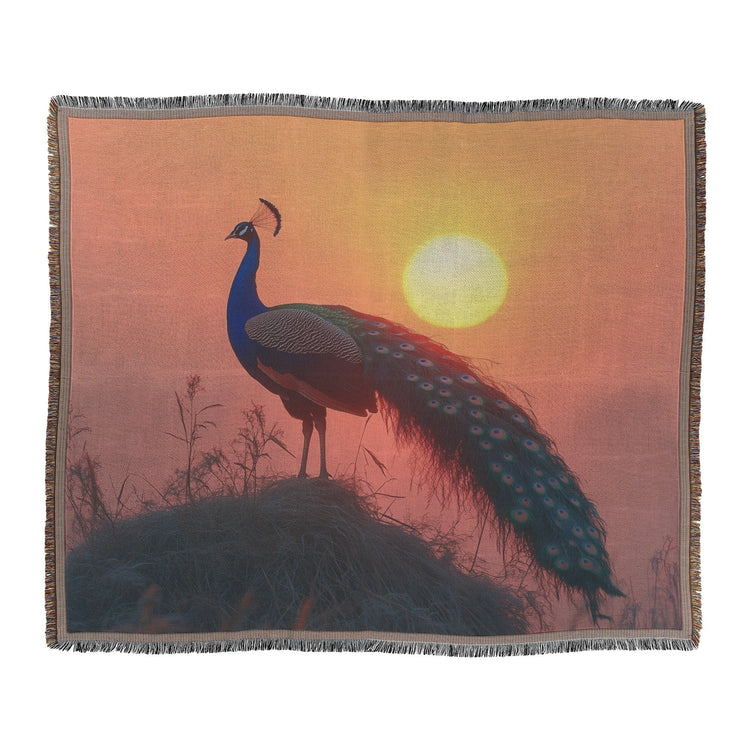 🦚 Peacock Woven Throw Blanket Collection | Awakening Aesthetics