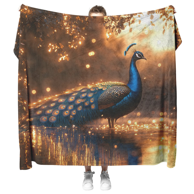 🦚 Peacock Sherpa Fleece Blanket Collection | Awakening Aesthetics