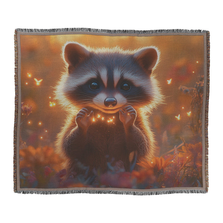 🦝 Raccoon Woven Throw Blanket Collection | Awakening Aesthetics