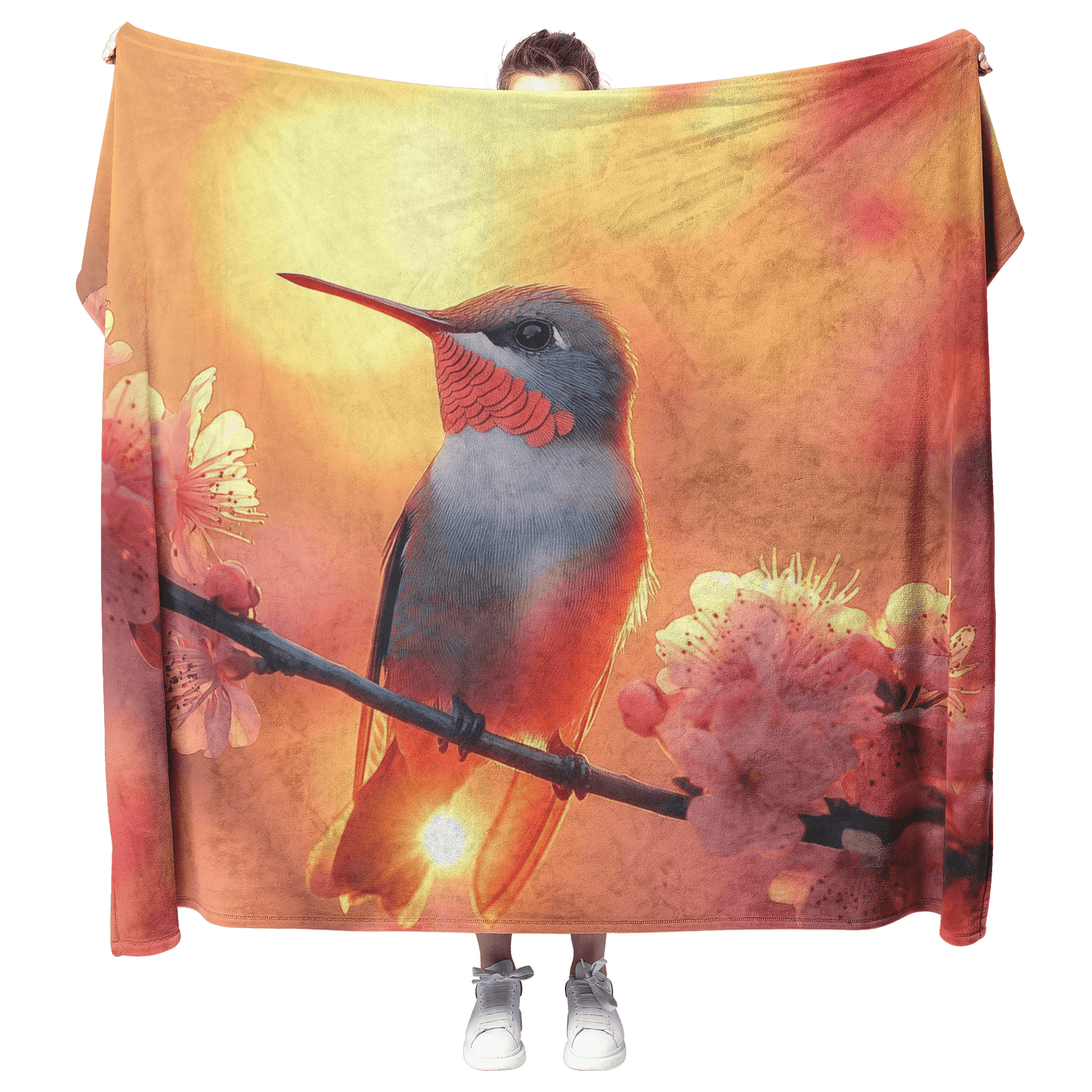 🌺 Hummingbird Sherpa Fleece Blanket Collection | Awakening Aesthetics