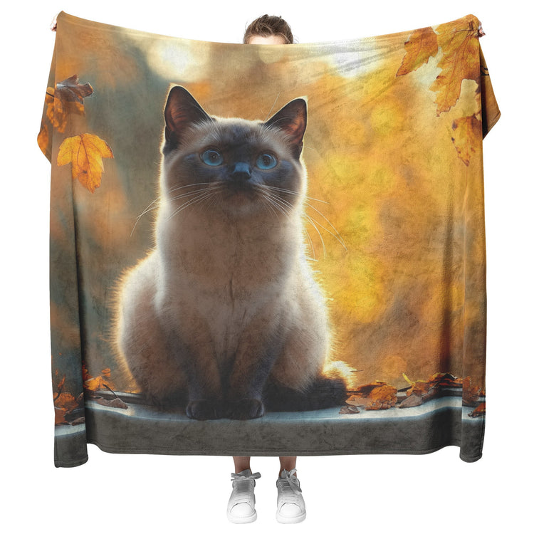 🐱 Siamese Cat Sherpa Fleece Blanket Collection | Awakening Aesthetics