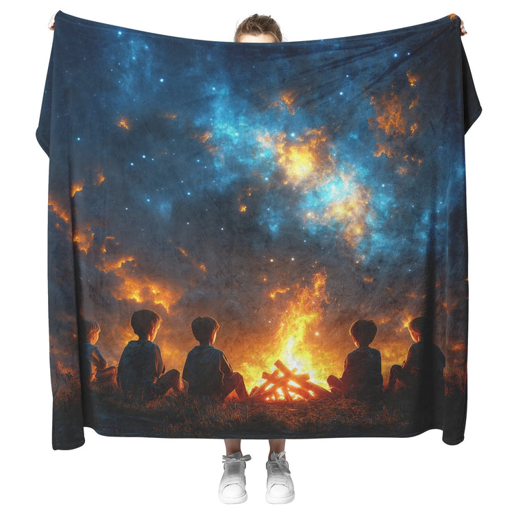 🔥 Cozy Campfire Nights Sherpa Fleece Blanket Collection | Awakening Aesthetics