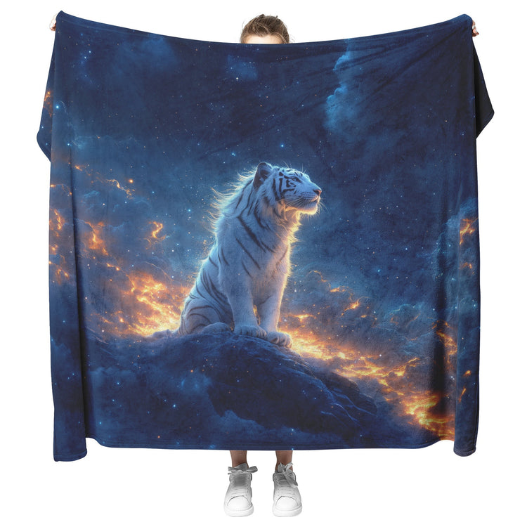 🐅 White Tiger Sherpa Fleece Blanket Collection | Awakening Aesthetics