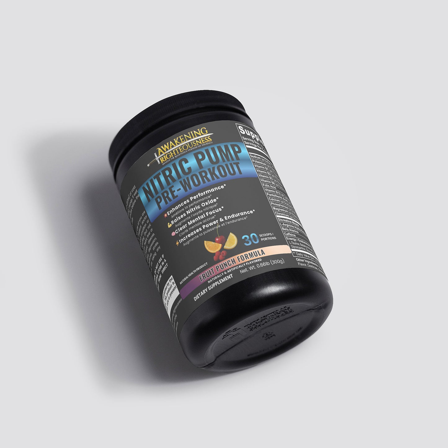 Nitric Pump Pre-Workout Powder (Fruit Punch) - Awakening Righteousness
