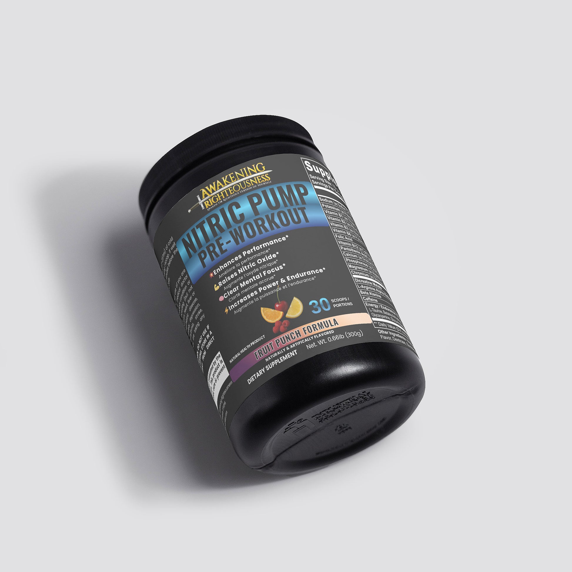 Nitric Pump Pre-Workout Powder (Fruit Punch) - Awakening Righteousness