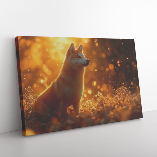 Akita_Standing_Gracefully_in_Glowing_Sun_H_Rectangle_Angle_Floor_Mockup.png