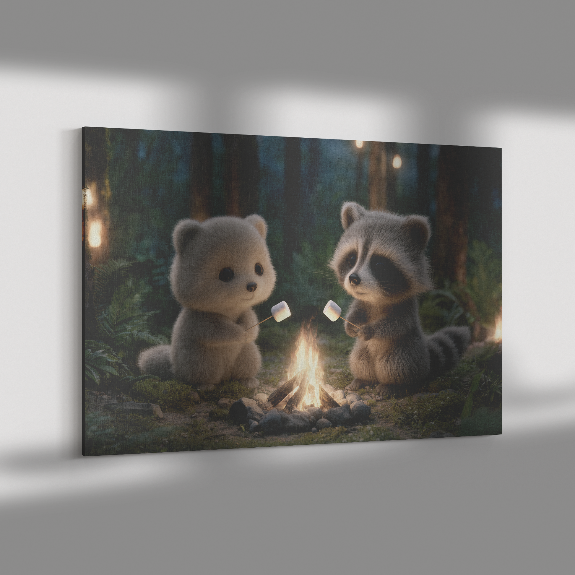 Baby_Bear_and_Raccoon_Sharing_Glowing_Ma_H_Rectangle_Dramatic_Shadow_Mockup.png_15524532
