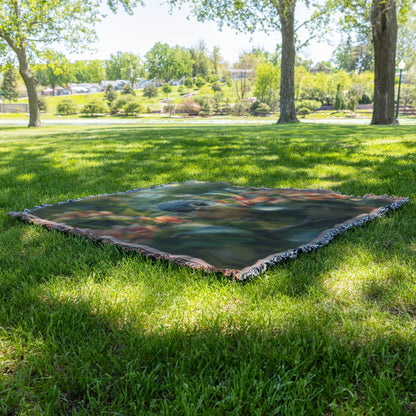 Baby Bird Perched on Blooming Branch Cozy Woven Throw Blanket - Awakening Righteousness