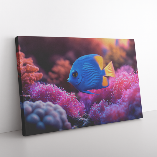 Baby_Blue_Tang_Swimming_Near_Glowing_Cor_H_Rectangle_Angle_Floor_Mockup.png