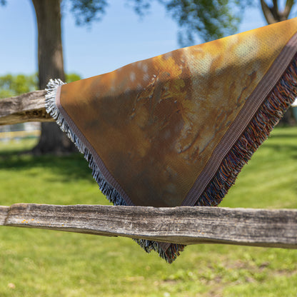 Baby Deer in Serene Meadow Cozy Woven Throw Blanket - Awakening Righteousness