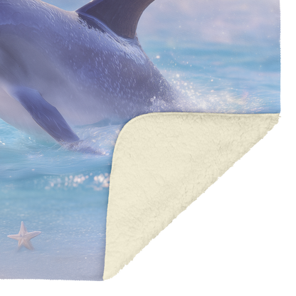 Baby_Dolphin_In_Pastel_Waters_Surrounded_H_Blanket_Sherpa_Mockup.png