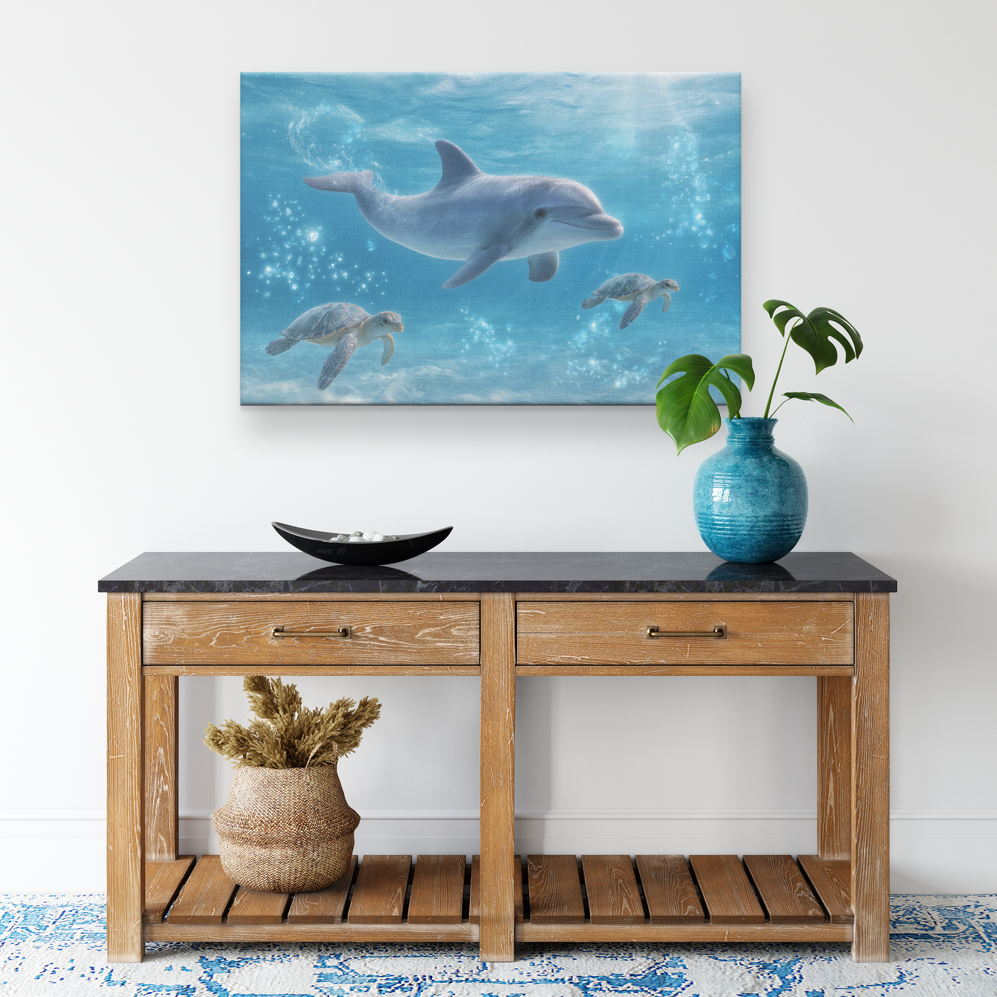 Baby_Dolphin_and_Sea_Turtles_Playing_wit_H_Rectangle_Smaller_Lifestyle_Mockup.png_15524316